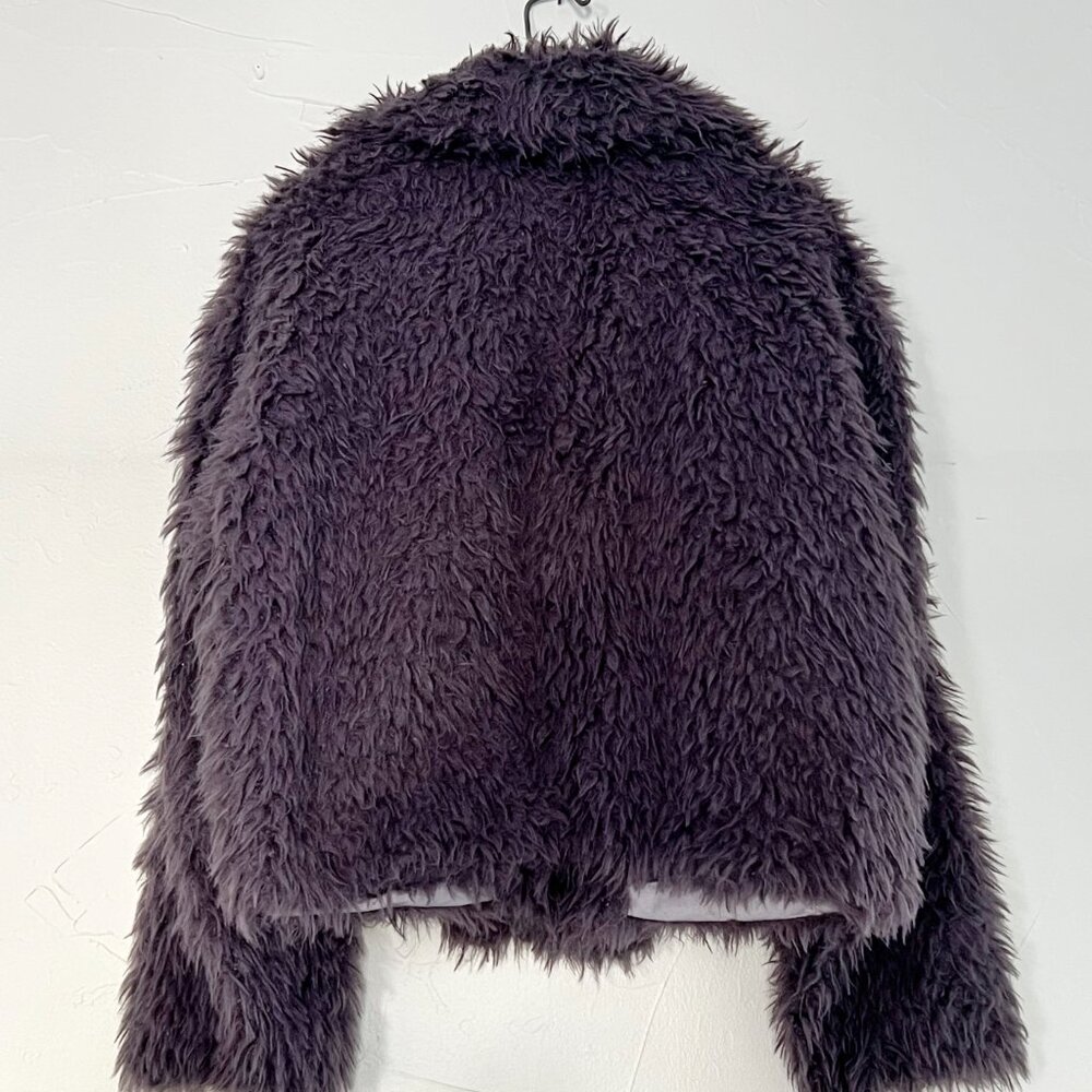 Purple Shaggy Faux Fur Coat by Anthropologie S - Picture 3 of 6
